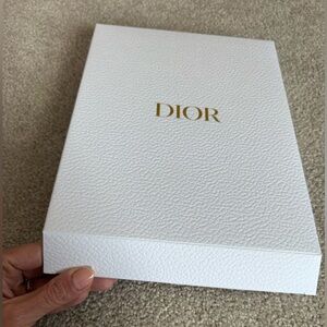 Dior White Textured Gift Box with Gold Logo
